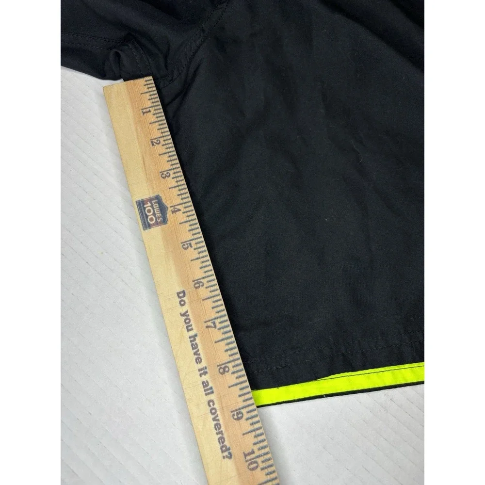 NIKE Black/Green Men Swim Shorts Beach Bottoms Drawstring Lined Size Large